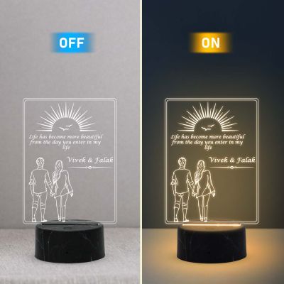 Personalized 3D Illusion Led Lamp Special For Anniversary